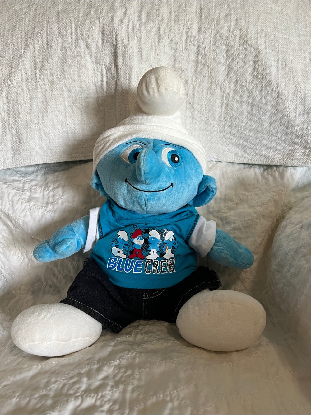 Blue Plush Smurf Doll - Blue Crew Shirt